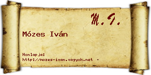 Mózes Iván névjegykártya