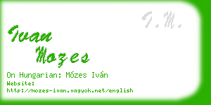 ivan mozes business card